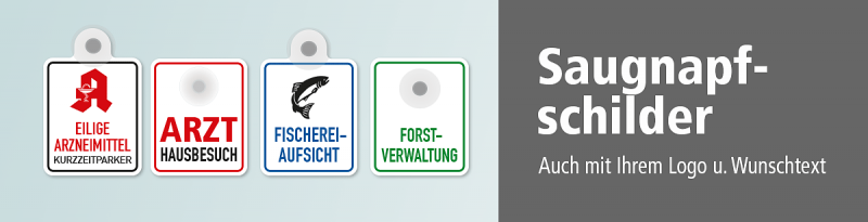 Saugnapfschild / Einsatzschild Forstverwaltung für Fahrzeugfrontscheiben –  100 x 120 mm