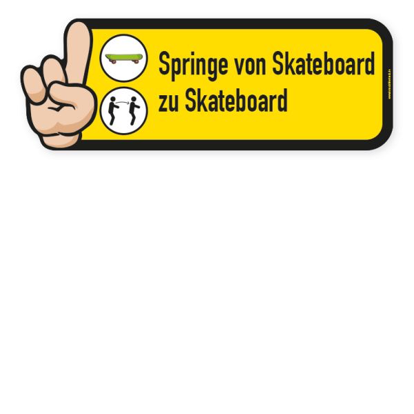 Info-Bodenkleber für Bewegungspfade - Springe von Skateboard zu Skateboard – BWP-INFO-25