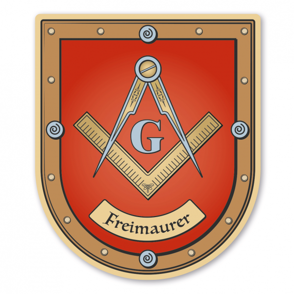 Maibaumschild / Wappenschild Freimaurer - mit Buchstaben G - mit Namen oder Ihrem Wunschtext - Wappen B