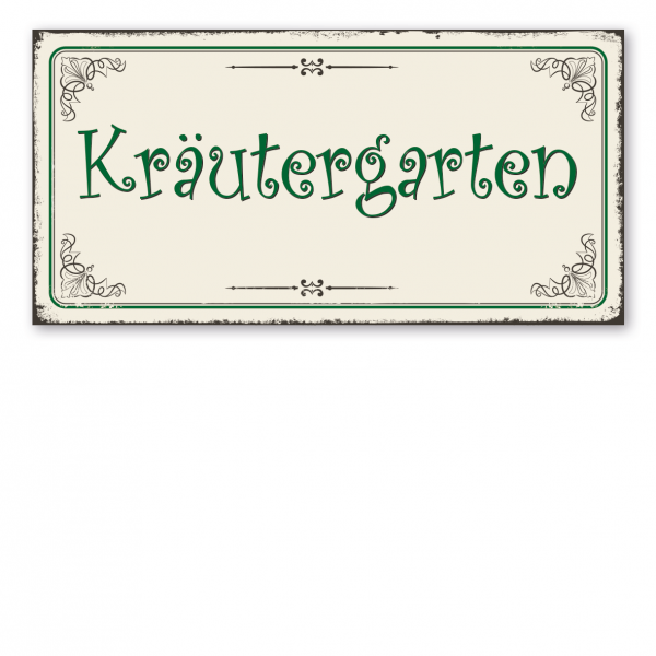 Retroschild / Vintage-Schild Kräutergarten