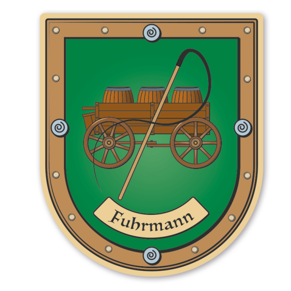 Maibaumschild / Zunftwappen Fuhrmann - mit Zunftnamen oder Ihrem Wunschtext - Wappen B