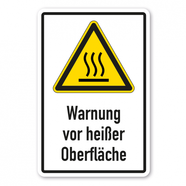 Warnschild Warnung vor heißer Oberfläche - Kombi - ISO 7010 - W0017-K
