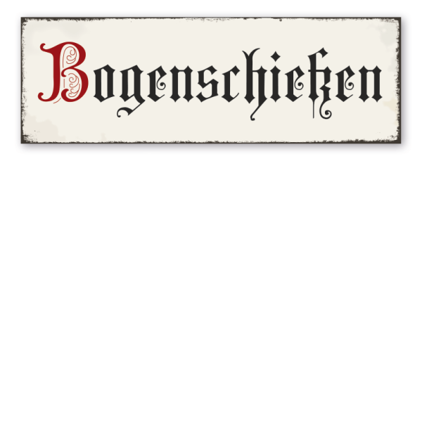Retroschild Bogenschießen
