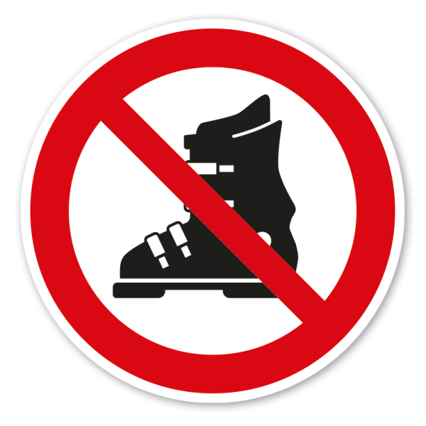 Verbotszeichen Skischuhe verboten