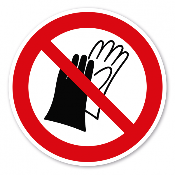 Verbotszeichen Benutzen von Handschuhen verboten – ISO 7010 - P028