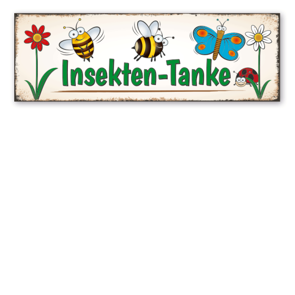 Retroschild Insektentanke - Bienenschild