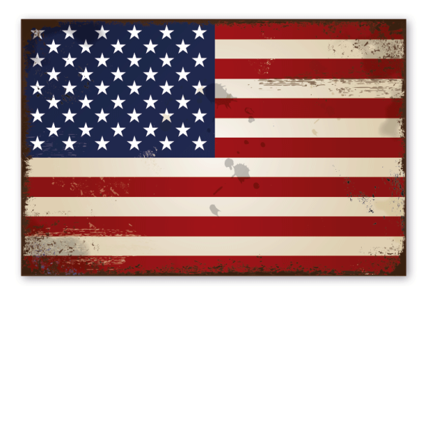 Retro Schild Flagge der Vereinigten Staaten von Amerika - USA