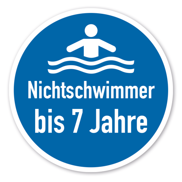 Gebotszeichen Nichtschwimmer bis 7 Jahre