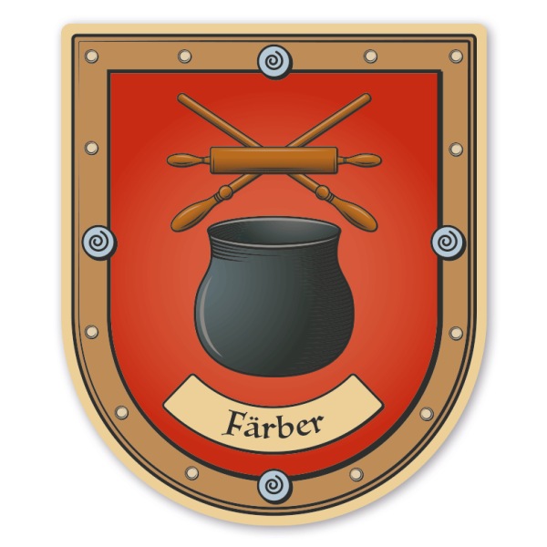 Maibaumschild / Zunftwappen Färber - mit Zunftnamen oder Ihrem Wunschtext - Wappen B