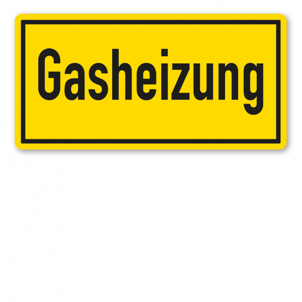 Warnschild / Textschild Gasheizung
