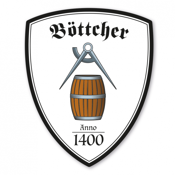 Maibaumschild / Zunftwappen Böttcher - Küfer - Fassmacher mit Zunftnamen, Gründungsjahr oder Ihrem Wunschtext - Wappen W
