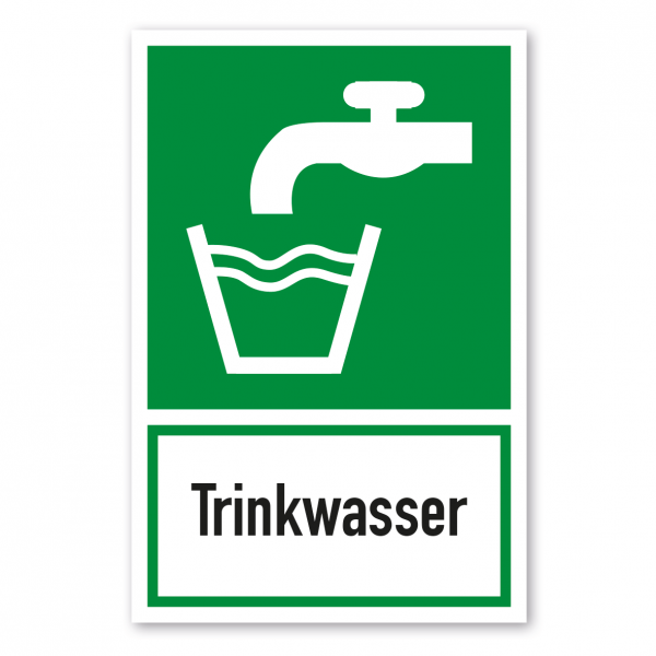Rettungsschild Trinkwasser - Kombi - ISO 7010 - E015-K