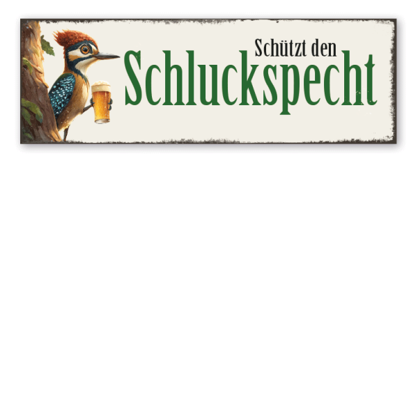 Retroschild Schützt den Schluckspecht