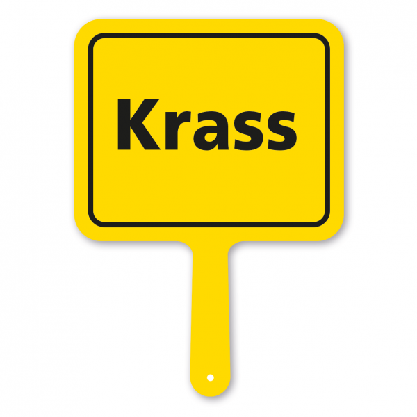 Originelles Formschild – Krass – Textschild