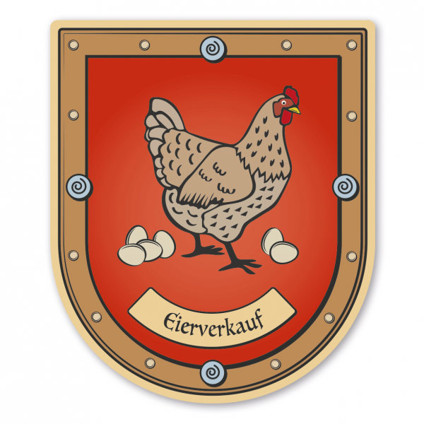Maibaumschild / Zunftwappen Huhn mit Eiern - Eierverkauf - Wappen B