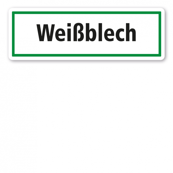 Schild zur Abfallentsorgung - Weißblech - GR