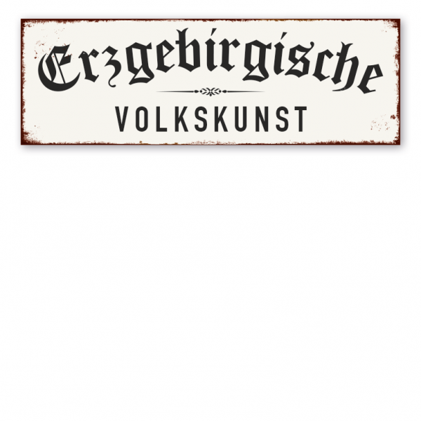 Retro Schild Erzgebirgische Volkskunst