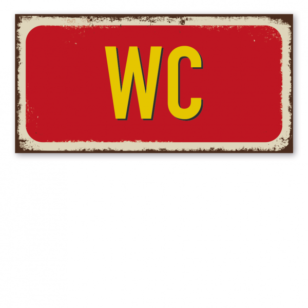 Retroschild / Vintage-Textschild WC