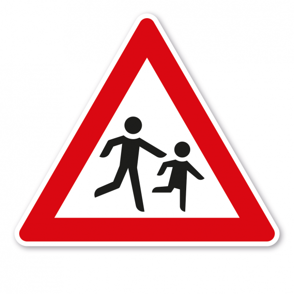 Verkehrsschild Achtung Kinder - Aufstellung links – VZ 136-20