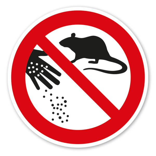 Verbotszeichen Ratten füttern verboten - Rattenplage