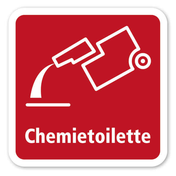 Schild Chemietoilette - Ausguss - Entsorgung - 4 Farbvarianten
