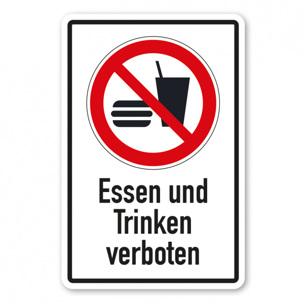 Verbotsschild Essen und Trinken verboten - Kombi – ISO 7010 - P022-K