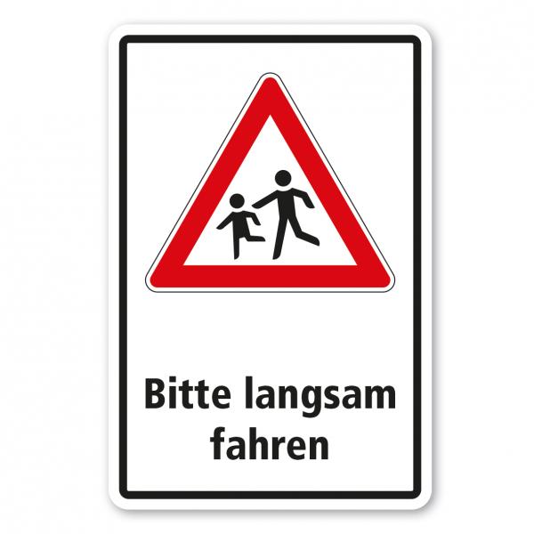 Kinderschild / Verkehrsschild Bitte langsam fahren - Kombi