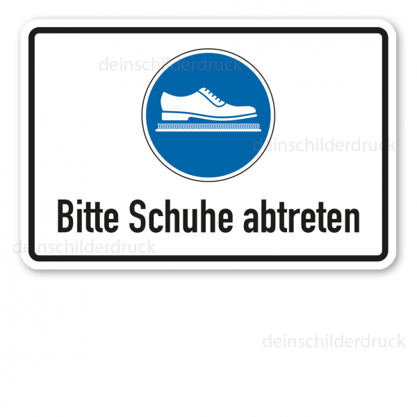 Gebotsschild Bitte Schuhe abtreten - Kombi