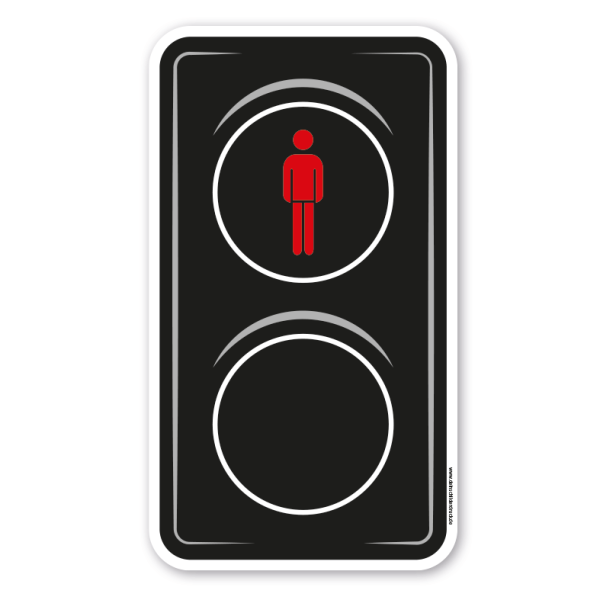 Bodenkleber für Lern- und Bewegungspfade - Fußgängerampel mit rotem Signal - Halten - BWP-02-02-01 – Verkehrserziehung