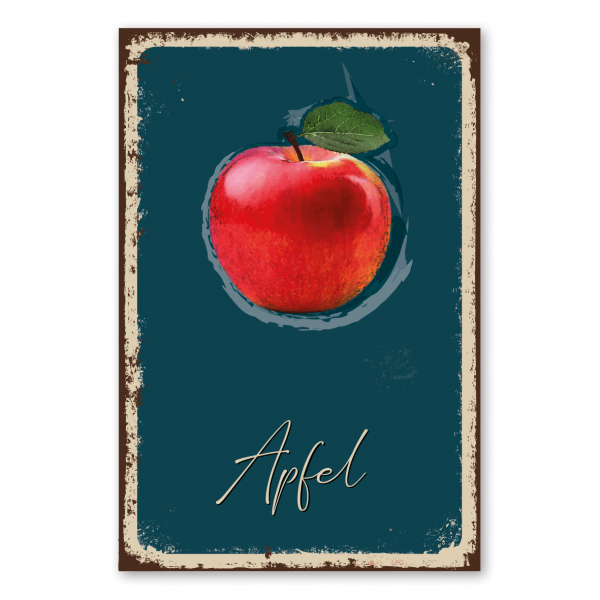 Retroschild / Vintage-Schild Apfel