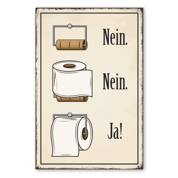 Retro Schild Toilettenpapier-Regeln