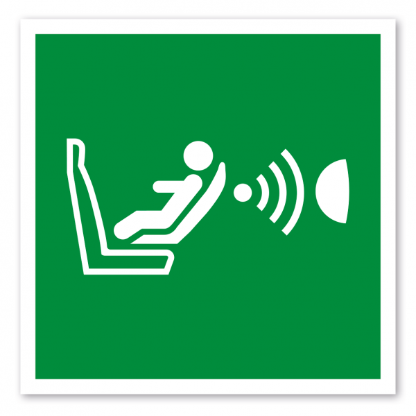 Rettungszeichen Erkennungssystem für das Vorhandensein und die Orientierung eines Kindersitzes - ISO 7010 - E0014