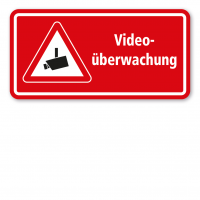 Hinweisschild Videoüberwachung - rot Hinweisschild Videoüberwachung - rot