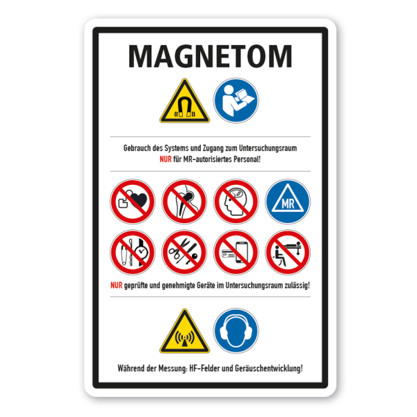 Sicherheitsschild Magnetom - Sicherheitshinweise