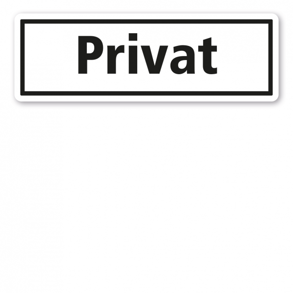 Textschild Privat