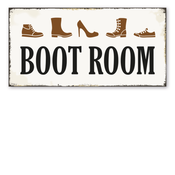 Retro Schild Boot room