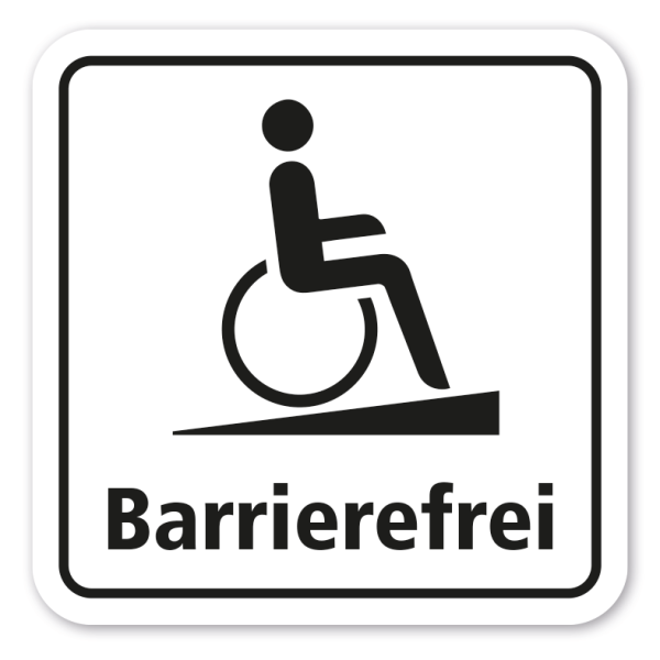 Schild Barrierefrei - mit Behindertensymbol