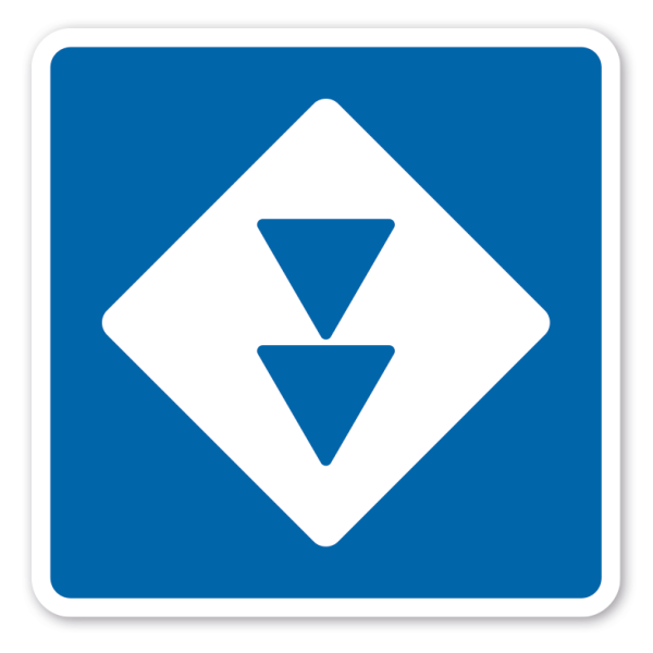Schifffahrtszeichen Liegestelle für alle Fahrzeuge, die die zwei blauen Lichter nach § 3.14 Nr.3 oder die zwei blauen Kegel nach § 3.32 Nr.3 führen müssen – E5.14