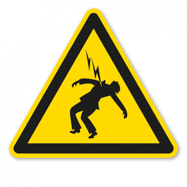 Warnzeichen Warnung vor Hochspannung - Blitzeinschlag - Lebensgefahr