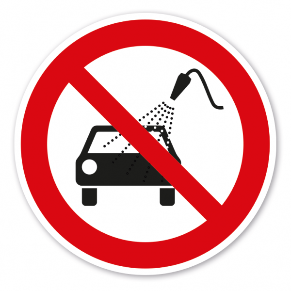 Verbotszeichen Autowaschen ist verboten