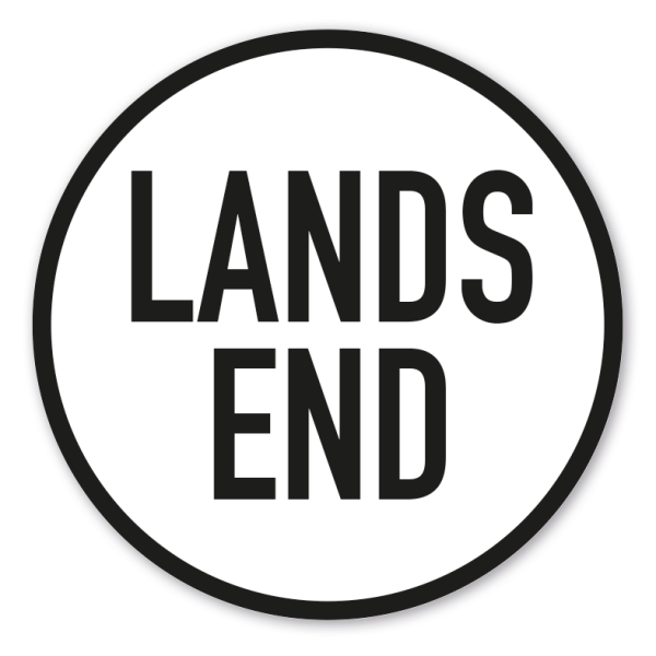 Hinweisschild LANDS END - auch mit Ihrer Jahreszahl