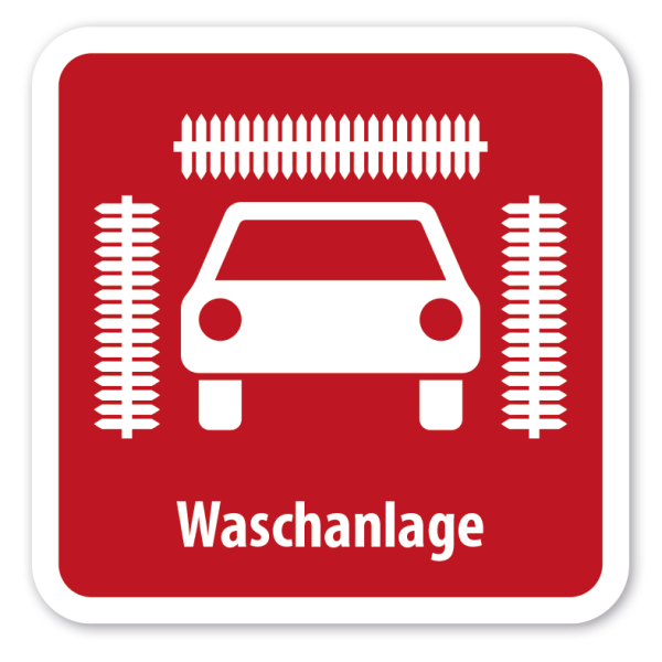 Schild Waschanlage - 4 Farbvarianten