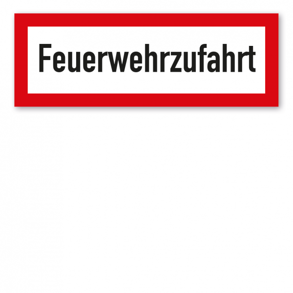 Brandschutzschild Feuerwehrzufahrt