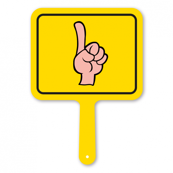 Lustiges Formschild – Geste Noch einen - Ein Finger – Motivschild
