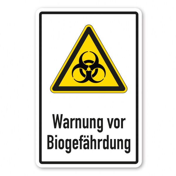 Warnschild Warnung vor Biogefährdung - Kombi - ISO 7010 - W009-K