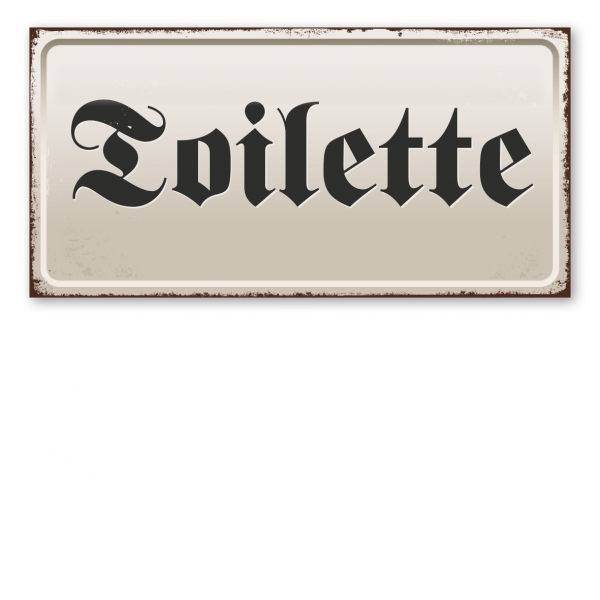 Retroschild / Vintage-Textschild Toilette