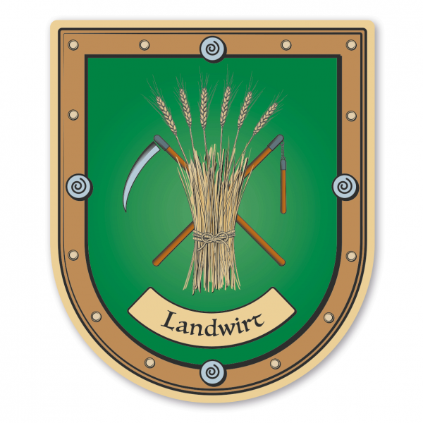 Maibaumschild / Zunftwappen Landwirt - Bauer mit Zunftnamen oder Ihrem Wunschtext - Wappen B