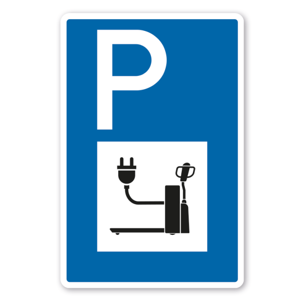 Parkplatzschild - Ladestation - Elektrohubwagen - Ameise – mit großem Piktogramm - Verkehrsschild