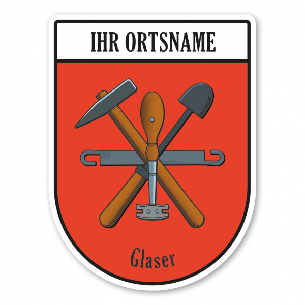 Maibaumschild / Zunftwappen Glaser mit Zunftnamen, Ortsnamen oder Ihrem Wunschtext - Wappen BL