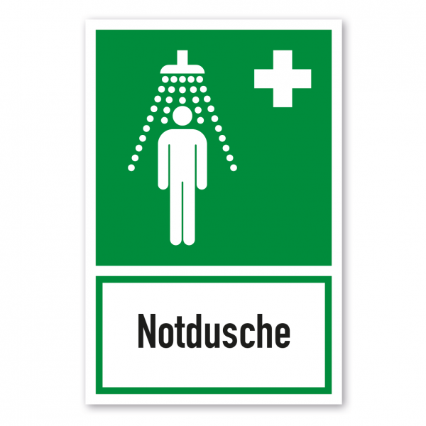 Rettungsschild Notdusche - Kombi - ISO 7010 - E012-K